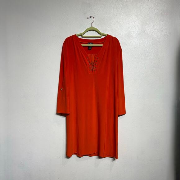 Soho Apparel Ltd. Orange Mini Dress Sz L - Picture 2 of 11